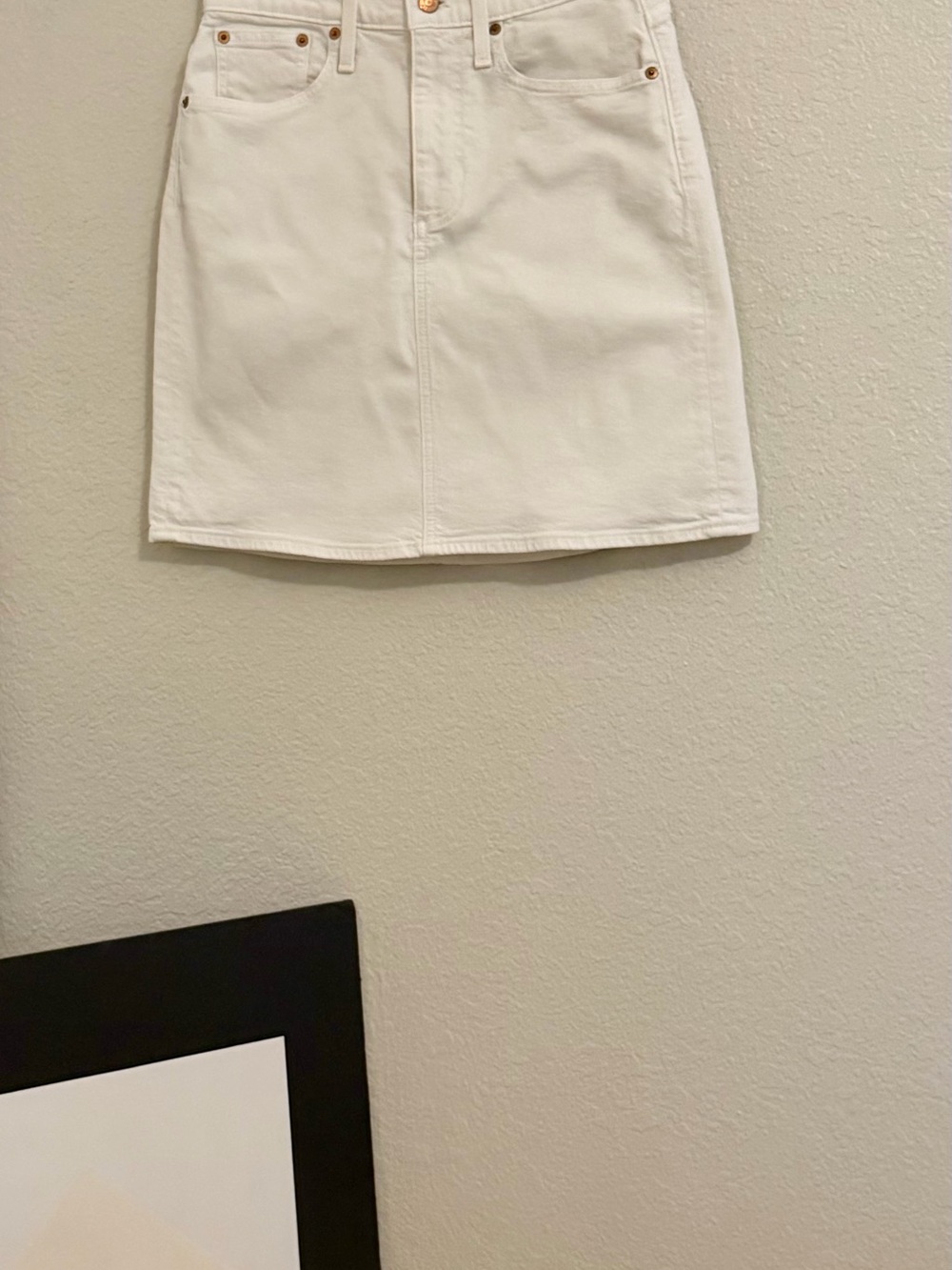 J.Crew Denim White Jean Mini Skirt Size 27 High Rise Classic 5 Pocket